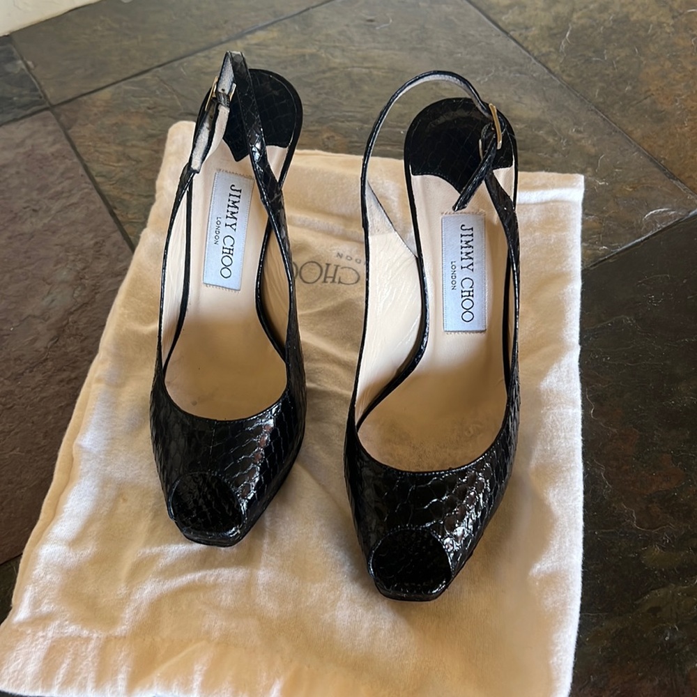 Jimmy Choo Elaphe Snake Black